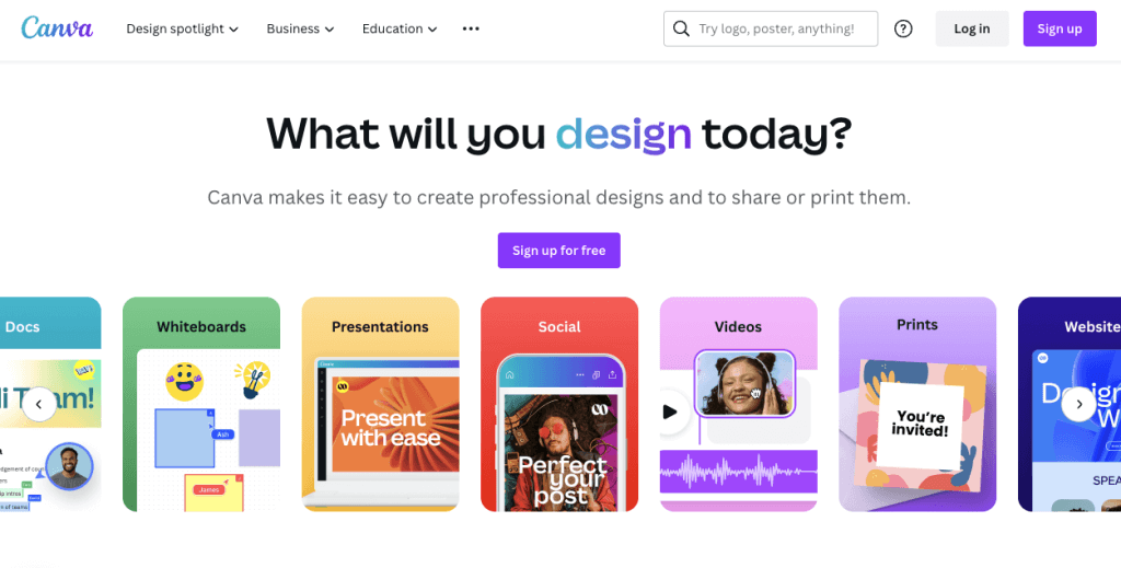 Canva free tool for business design