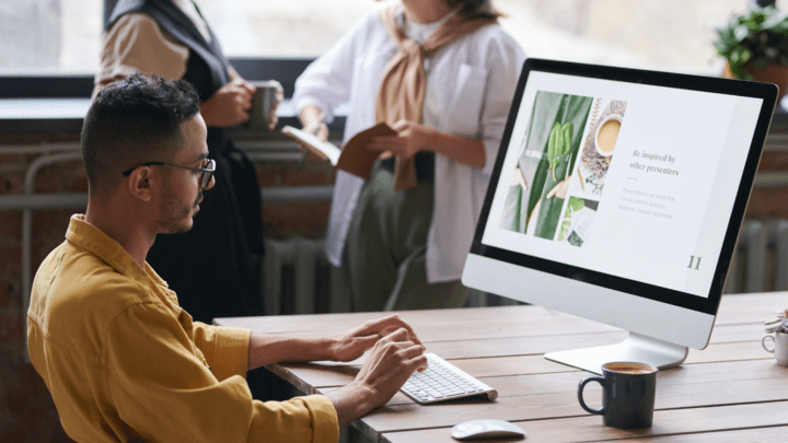 A man typing on a computer
