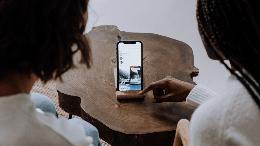 A couple watching TikTok videos