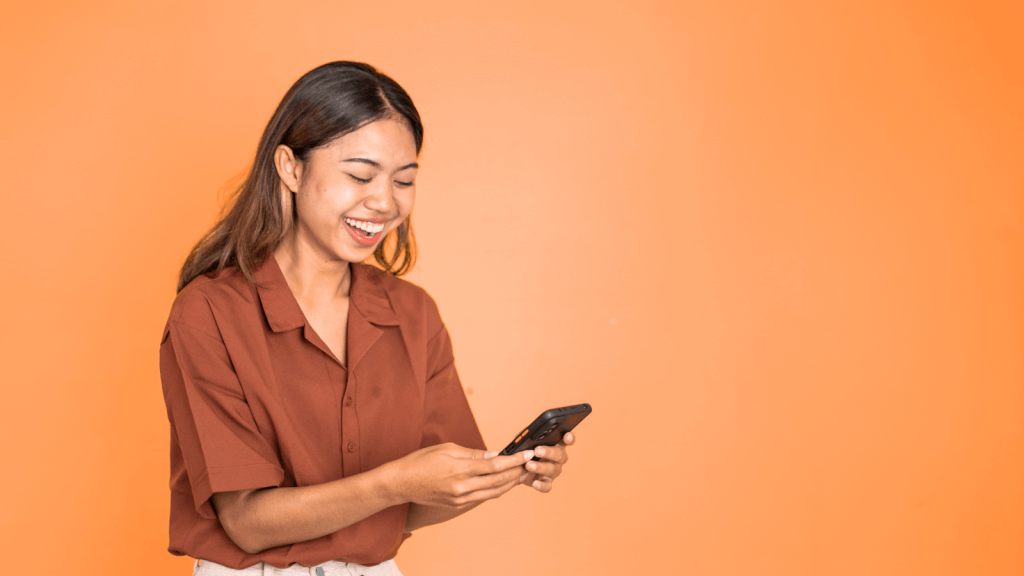 A girl texting on her smartphone.